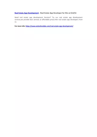 real estate app development real estate