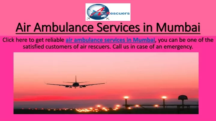 air ambulance services in mumbai