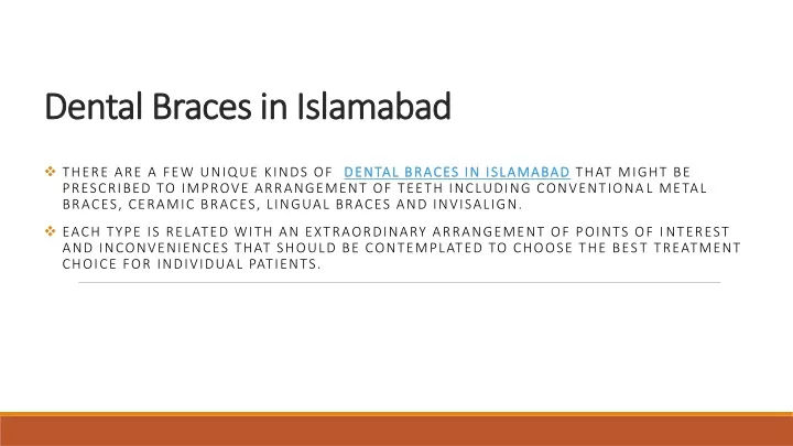 dental braces in islamabad