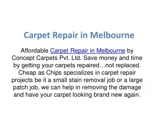 Carpet Repair in Melbourne Australia