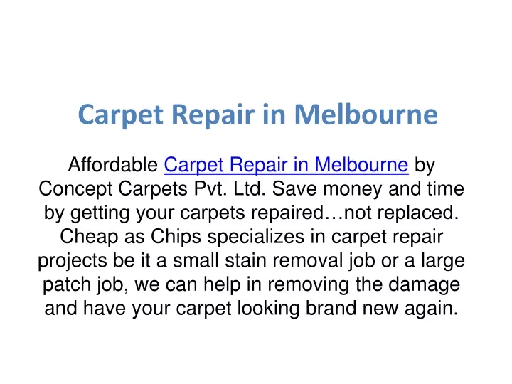 carpet repair in melbourne