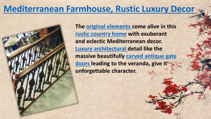 mediterranean farmhouse rustic luxury decor