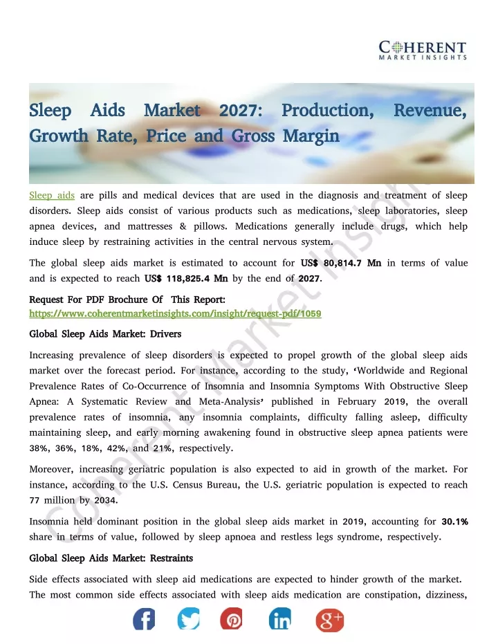 sleep aids market 2027 production revenue sleep