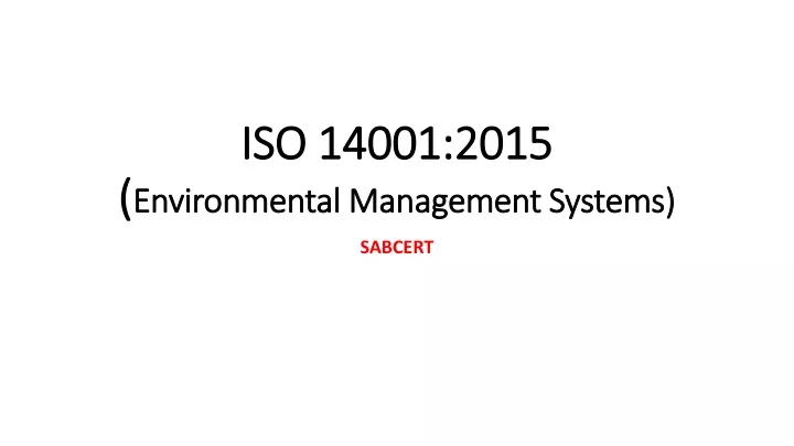 iso 14001 2015 environmental management systems