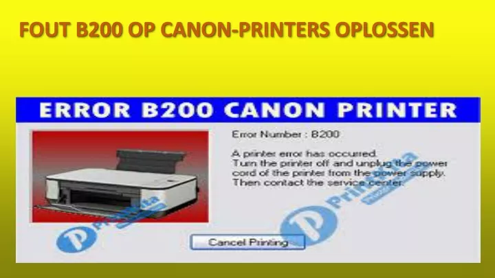 fout b200 op canon printers oplossen