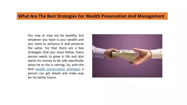 what are the best strategies for wealth