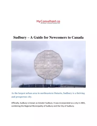 Sudbury – A Guide for Newcomers to Canada