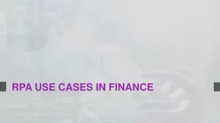RPA Use Cases in Finance