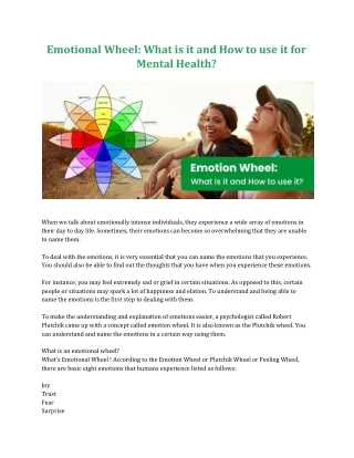 Emotional Wheel: What is it and How to use it for Mental Health?