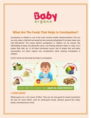 What are the foods that helps in constipation?