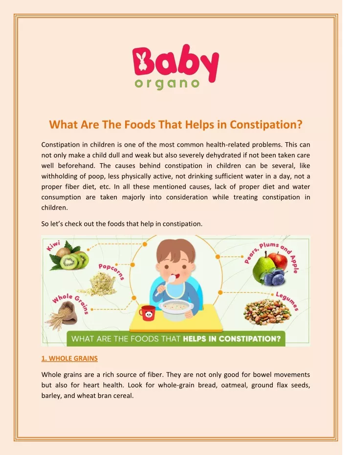 what are the foods that helps in constipation