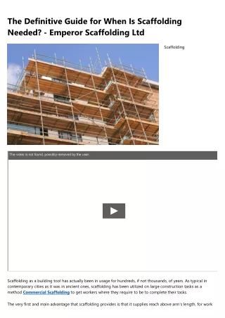 the definitive guide for when is scaffolding