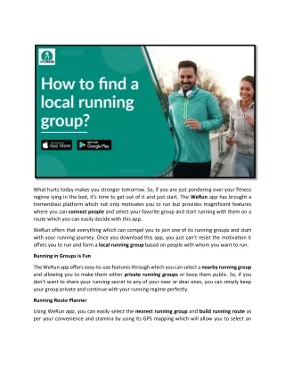 How to find a local running group?