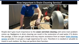 how important is drain cleaning service