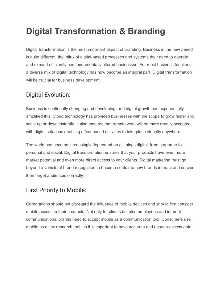 digital transformation branding