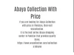 Abaya Collection With Price