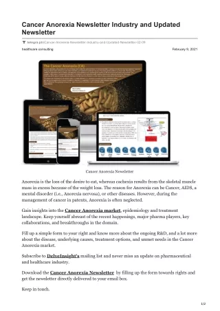 cancer anorexia newsletter industry and updated