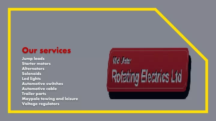 our services jump leads starter motors