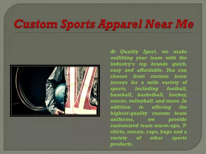 custom sports apparel near me