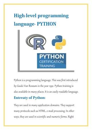 high level programming