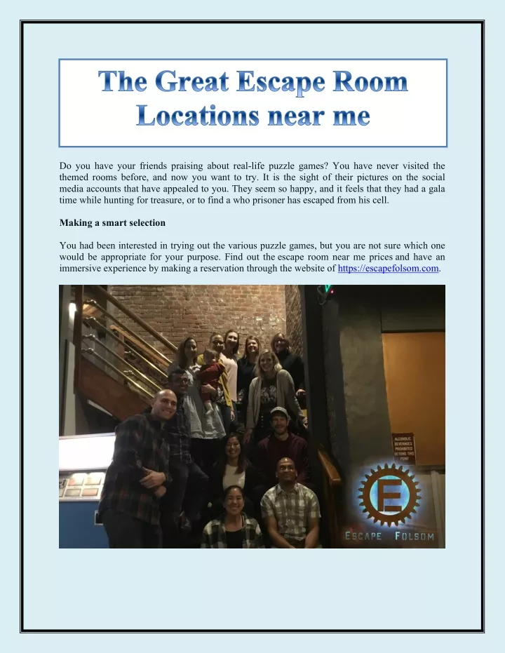 the great escape room locations near me