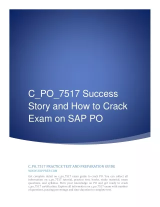 C_PO_7517 Success Story and How to Crack Exam on SAP PO