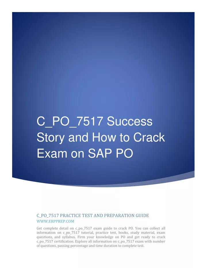 c po 7517 success story and how to crack exam