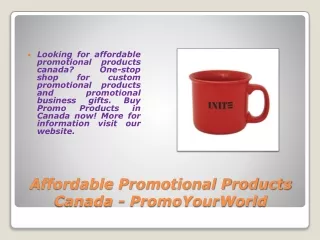 Affordable Promotional Products Canada - PromoYourWorld