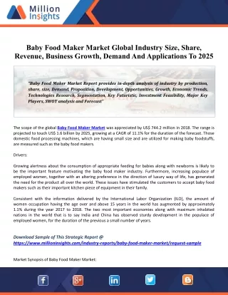 baby food maker market global industry size share