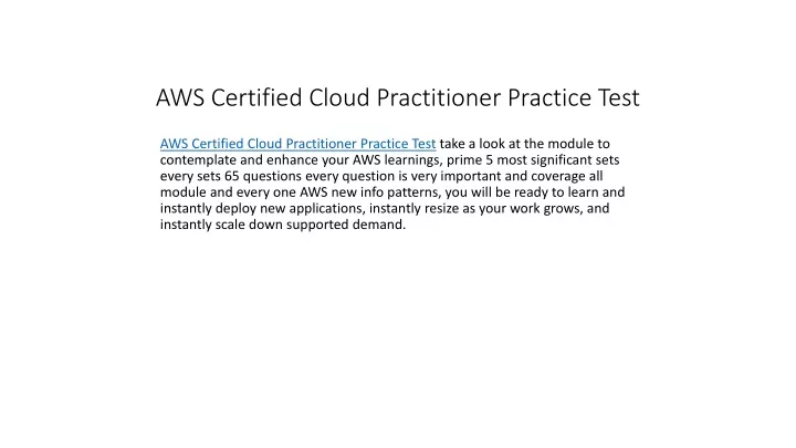 aws certified cloud practitioner practice test
