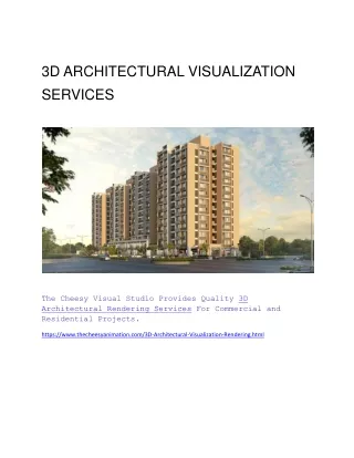 3D ARCHITECTURAL VISUALIZATION SERVICES