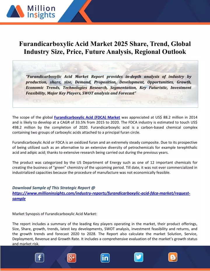 furandicarboxylic acid market 2025 share trend