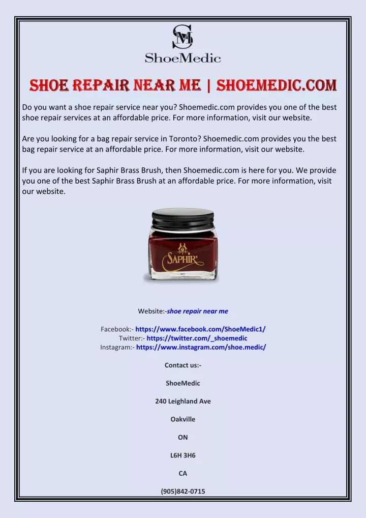 do you want a shoe repair service near