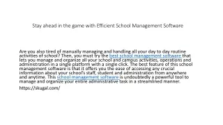 stay ahead in the game with efficient school management software