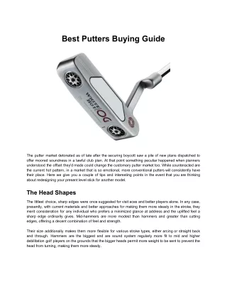 Best Putters Buying Guide