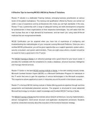 6 effective tips for learning mcse mcsa by rexton
