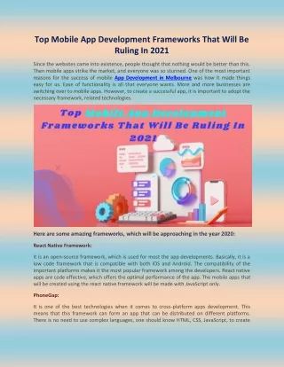 top mobile app development frameworks that will