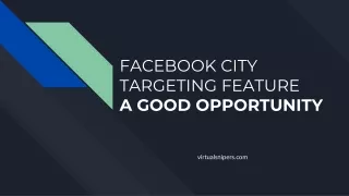 FACEBOOK CITY TARGETING FEATURE A GOOD OPPORTUNITY