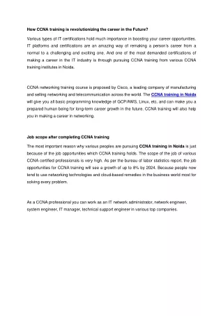 how ccna training is revolutionizing the career