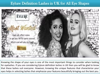 Eylure Definition Lashes in UK for All Eye Shapes