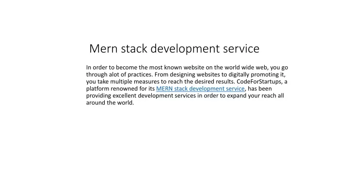 mern stack development service