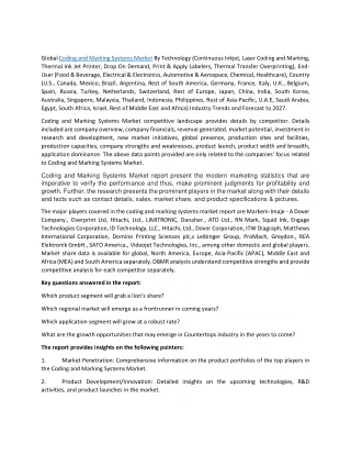 global coding and marking systems market