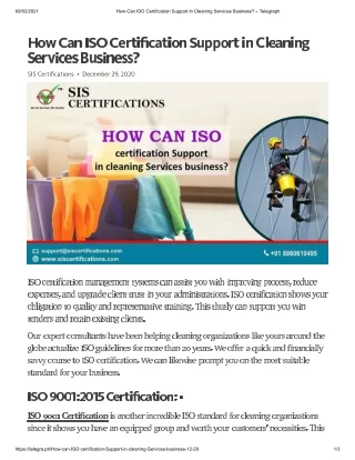How Can ISO Certification Support in Cleaning Services Business?