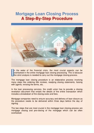 mortgage loan closing process a step by step