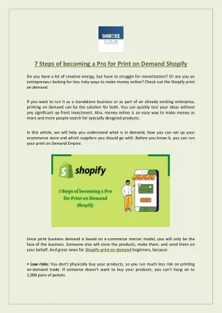 7 Steps of becoming a Pro for Print on Demand Shopify