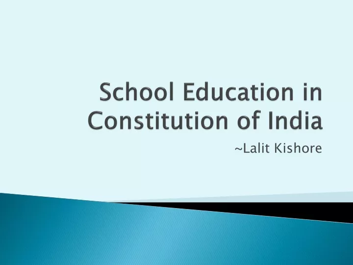 school education in constitution of india