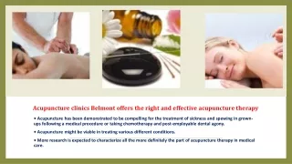 Acupuncture clinics Belmont offers the right and effective acupuncture therapy