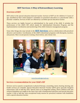 seit services a way of extraordinary learning