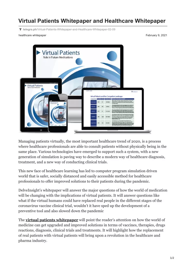 virtual patients whitepaper and healthcare