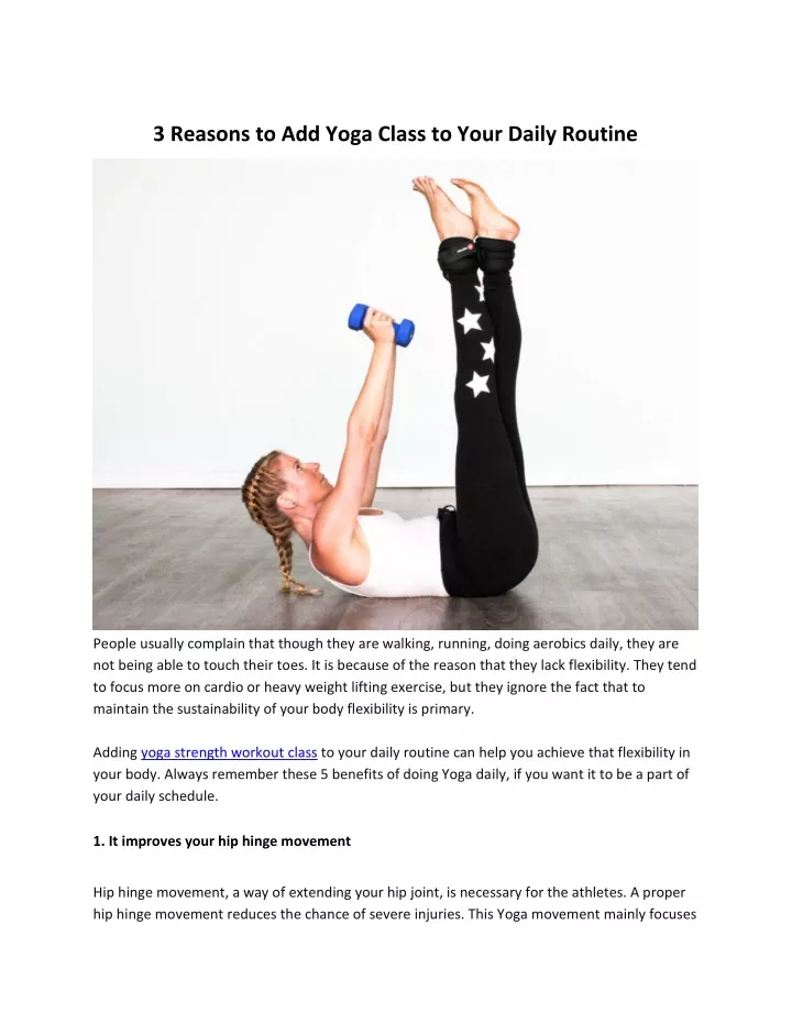 3 reasons to add yoga class to your daily routine